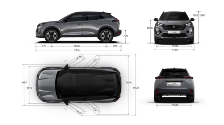 peugeot-2008-suv-privas-ardèche-dimensions